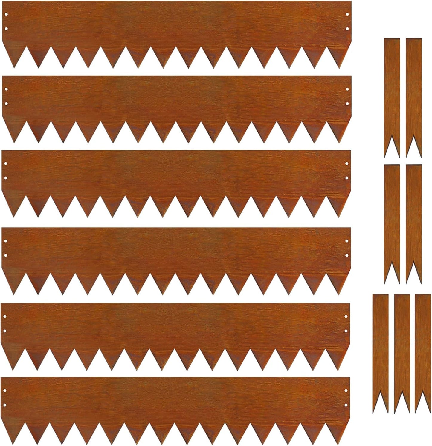 40" L X 8" H Corten Steel Landscape Edging,6 Pack Landscape Edging with 7 Clips and Gloves,Garden Edging Border for Lawn, Flower Bed, Yard (Rust-Colored)