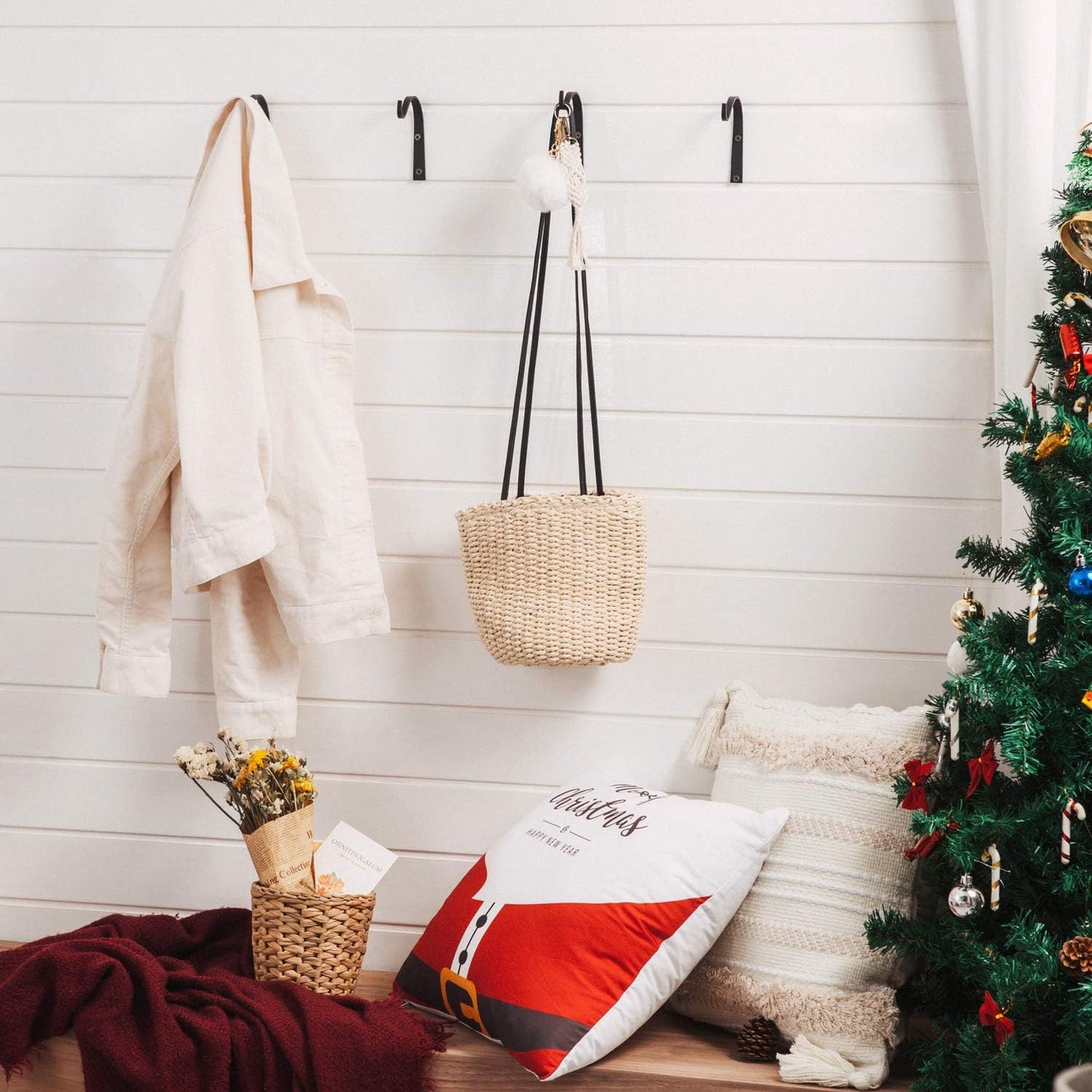 Mkono 10 Pack Iron Wall Hooks for Hanging Plant Lanterns, Plant Hanger Fence Metal Bracket for Bird Feeders, Wind Chimes, Mason Jar Sconces, Light Outdoor Indoor Rustic Home Decor, 3 Inch