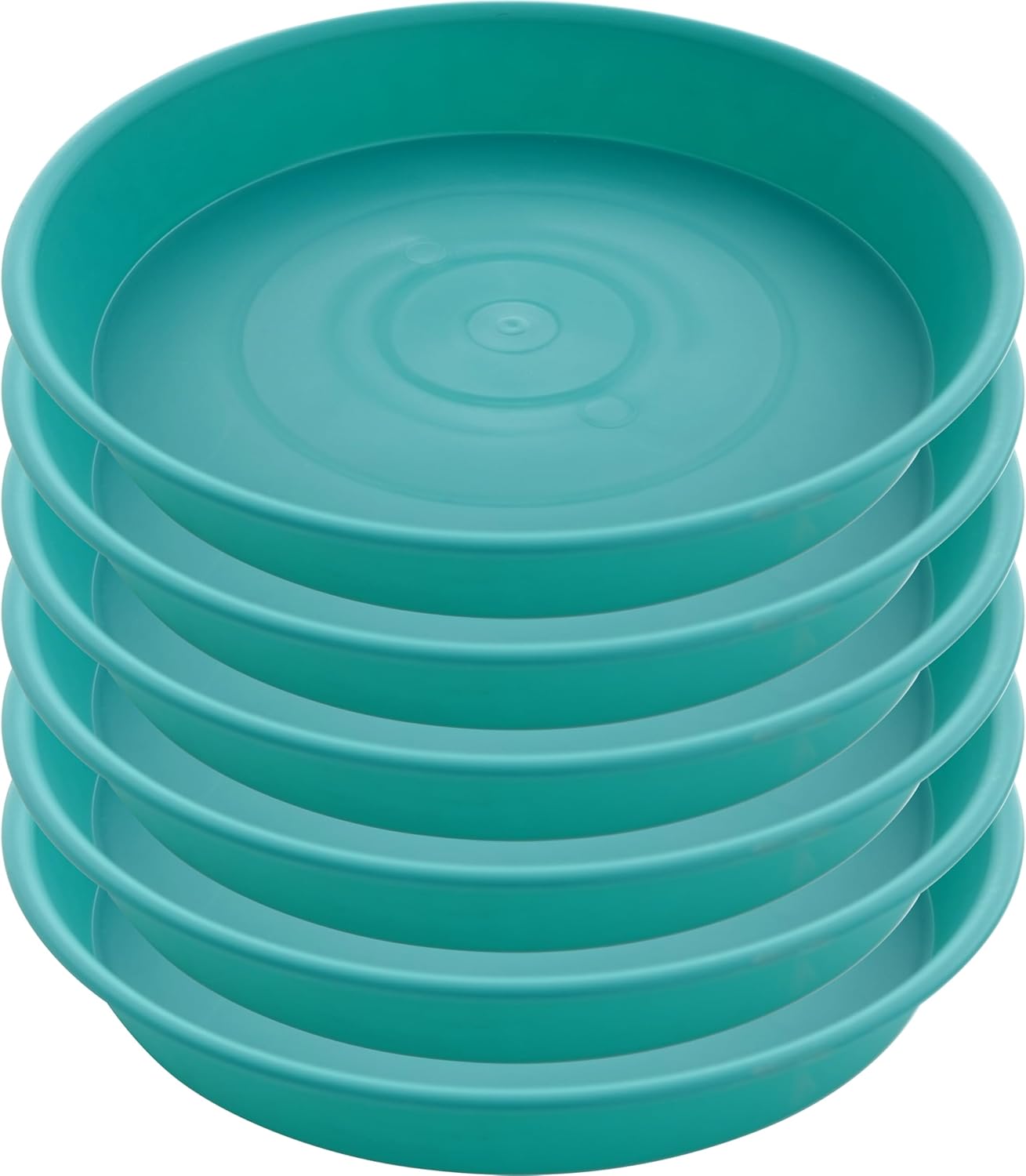 6 Pack of 6 inch Plant Saucer Drainage Tray, 4 5 7 8 10 12 13 15 17 19 inch Plastic Plant Water Tray, Flower Saucers for Indoors, Plant Dishes for Pots Base (6 inch, Teal)