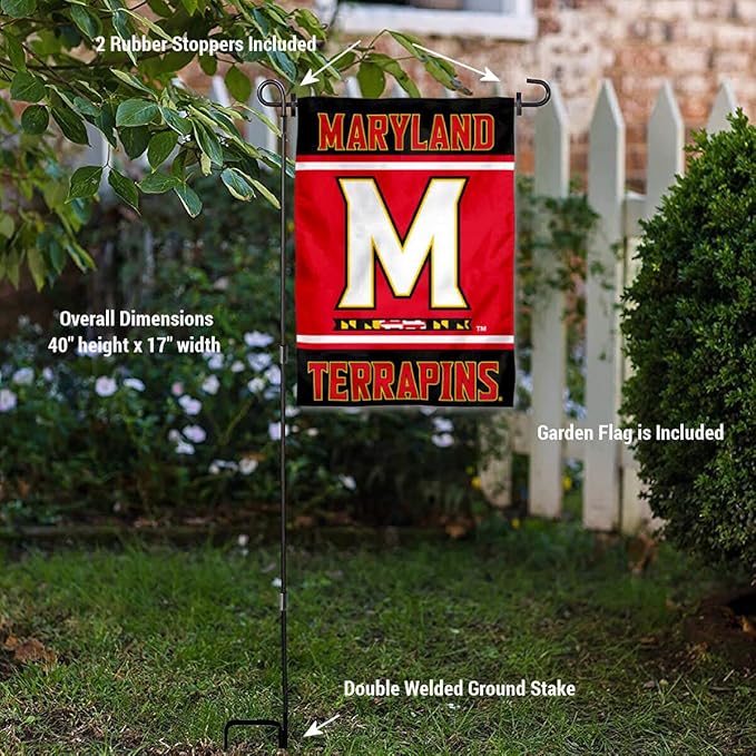College Flags & Banners Co. Maryland Terrapins Garden Flag with Stand Holder