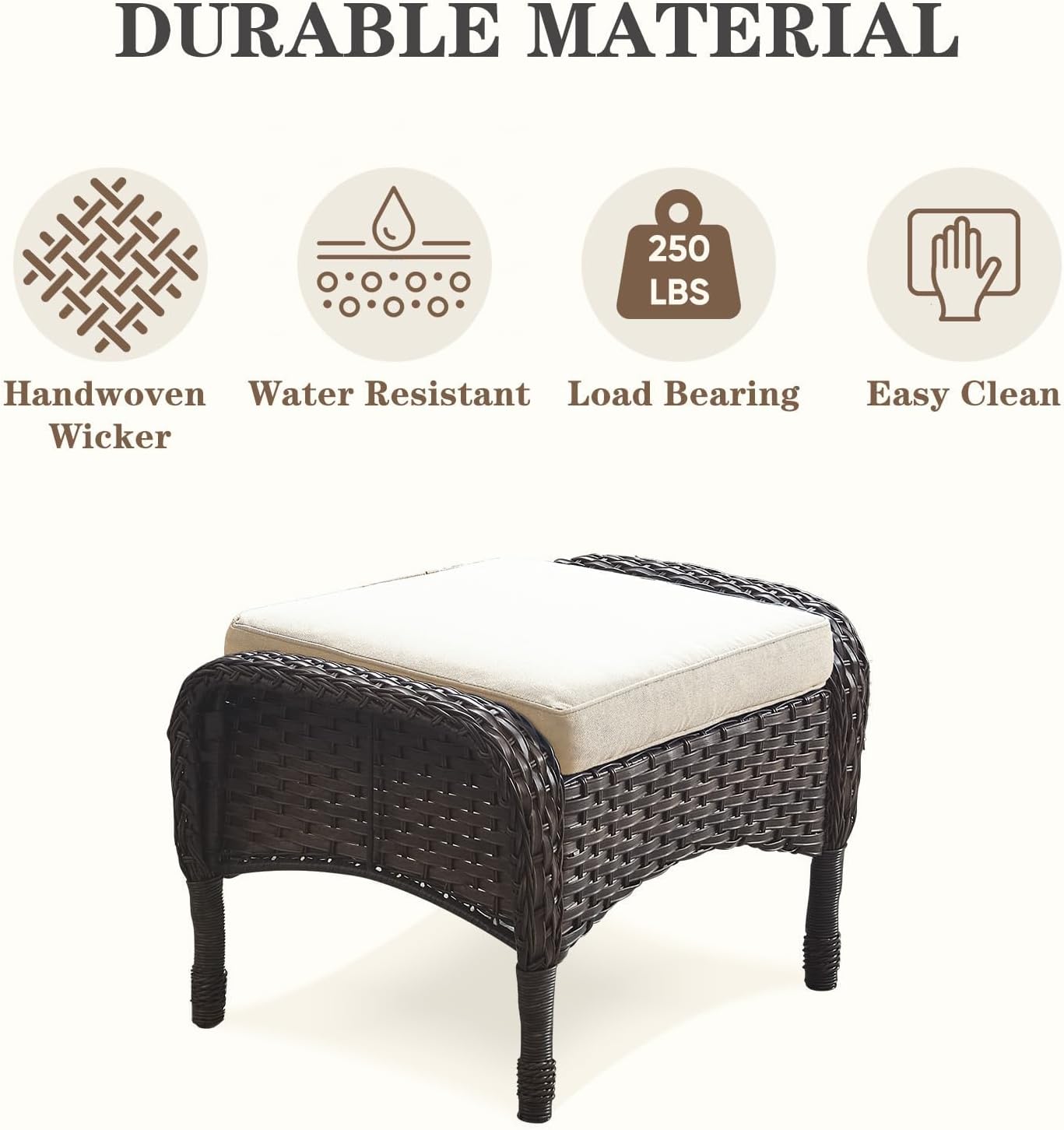 6 Pieces Wicker Patio Conversation Sets with Outdoor Swivel Rocker Chairs and Loveseat Glider Chair, All-Weather Rattan Furniture Set for Deck Patio Backyard Sunroom Brown