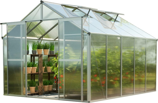 Greenhouse Topas 5 Aluminum Frame 7.4 x 10.6 ft with Approx. 6 mm Polycarbonate Panels
