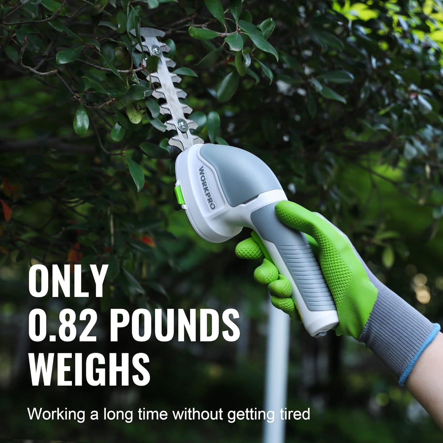 WORKPRO Cordless Grass Shear & Shrubbery Trimmer - 2 in 1 Handheld Hedge Trimmer Electric Grass Trimmer Hedge Shears/Grass Cutter Rechargeable Lithium-Ion Battery and Type-C Cable Included (White)