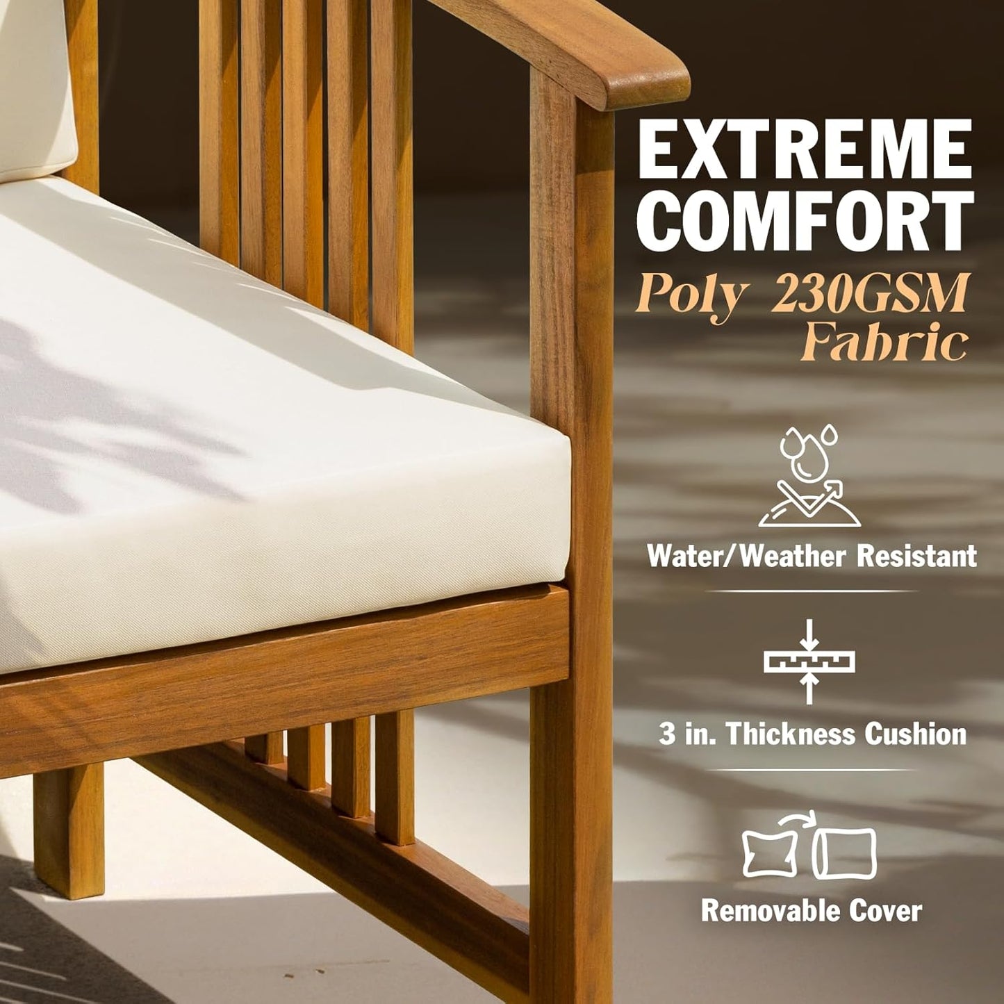 IDZO Wood Club Chairs Set 2 with End Table