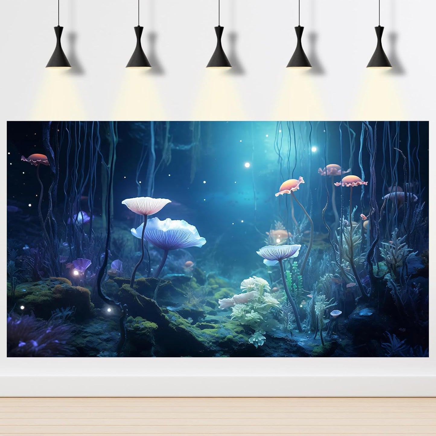 Aquarium Background Surreal Underwater Garden Fish Tank Background Lush Moss Aquatic Plants Tropical Style Landscape Terrarium Tank Backgrounds Under Sea World Aquarium Tank Wallpaper Poster 48x24in