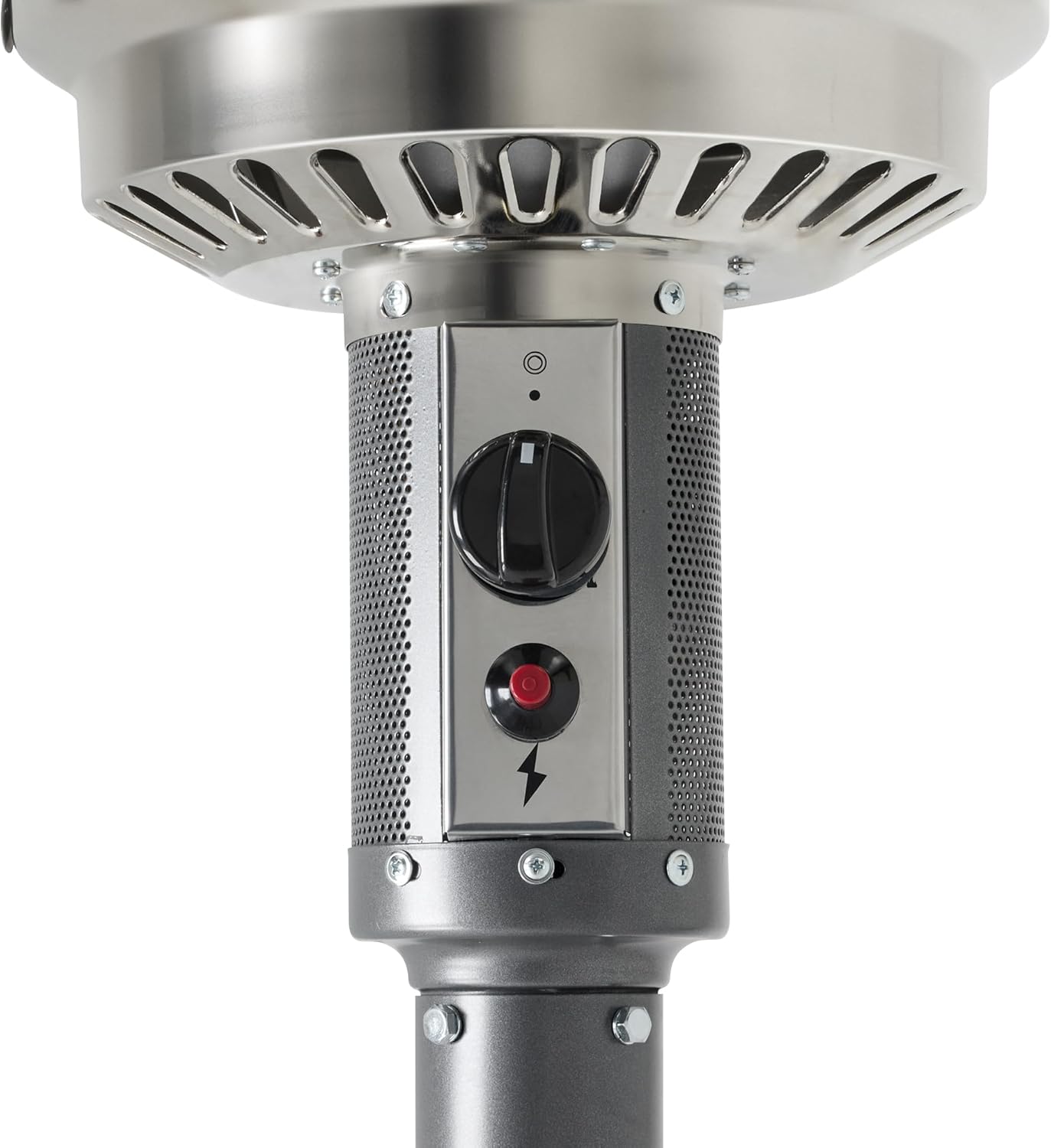 Amazon Basics 46,000 BTU Outdoor Propane Patio Heater with Wheels, Commercial & Residential, Slate Gray, with Water Tank, 32.1 x 32.1 x 91.3 inches (LxWxH)