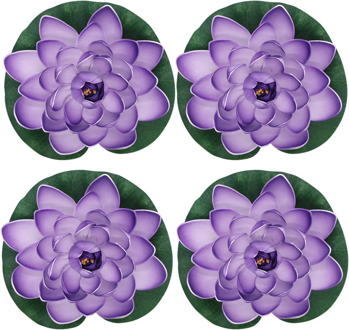 FZBNSRKO Artificial Lotus,4PCS 7.1" Inch Floating Foam Lotus Flowers for Pool,Realistic Water Lily Pads for Home Outdoor Patio Pond Wedding Party Decorations,Blue