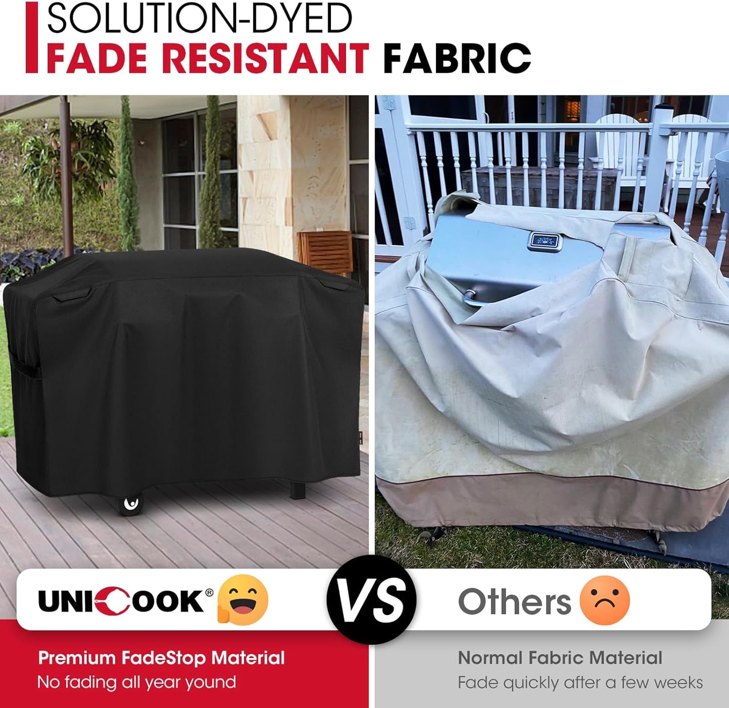 Unicook 5483 Griddle Cover for Blackstone 28 Inch Cooking Station with Hood, Heavy Duty Waterproof Flat Top Gas Grill Cover, All Weather Protection for BBQ Griddle, Black