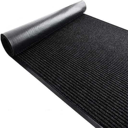 TANYOYO 3' X 10' Commercial Grade Door Floor Mat Brush Step Entrance Mat Vinyl Backed Utility Doormat Heavy Duty Floor Rugs Commercial Outdoor Carpet Indoor Entrance Mat，Black