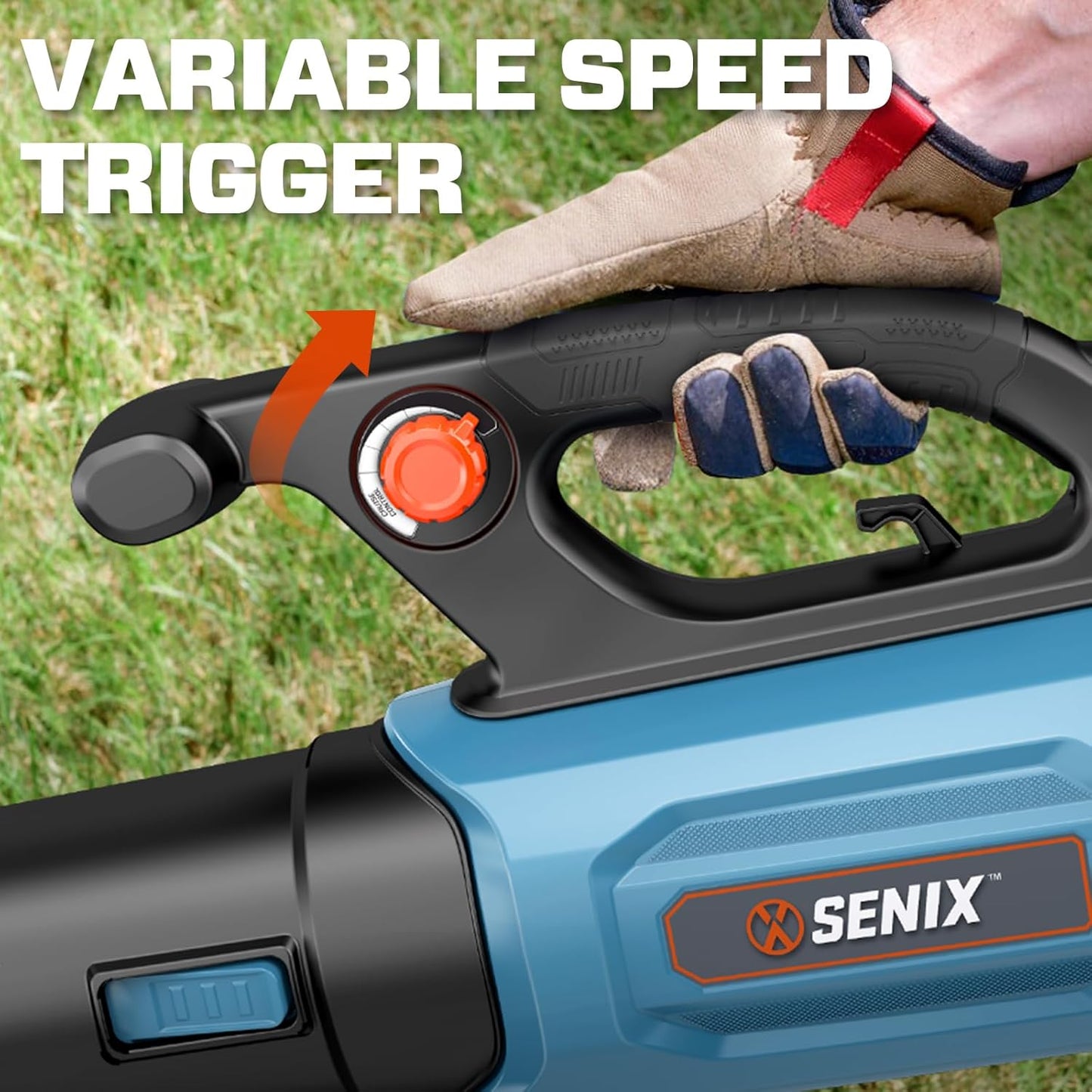 SENIX 12 AMP Handheld Electric Leaf Blower, Up to 700 CFM and 110 MPH, Variable Speed, Lightweight, 120v (BLAE12-M)