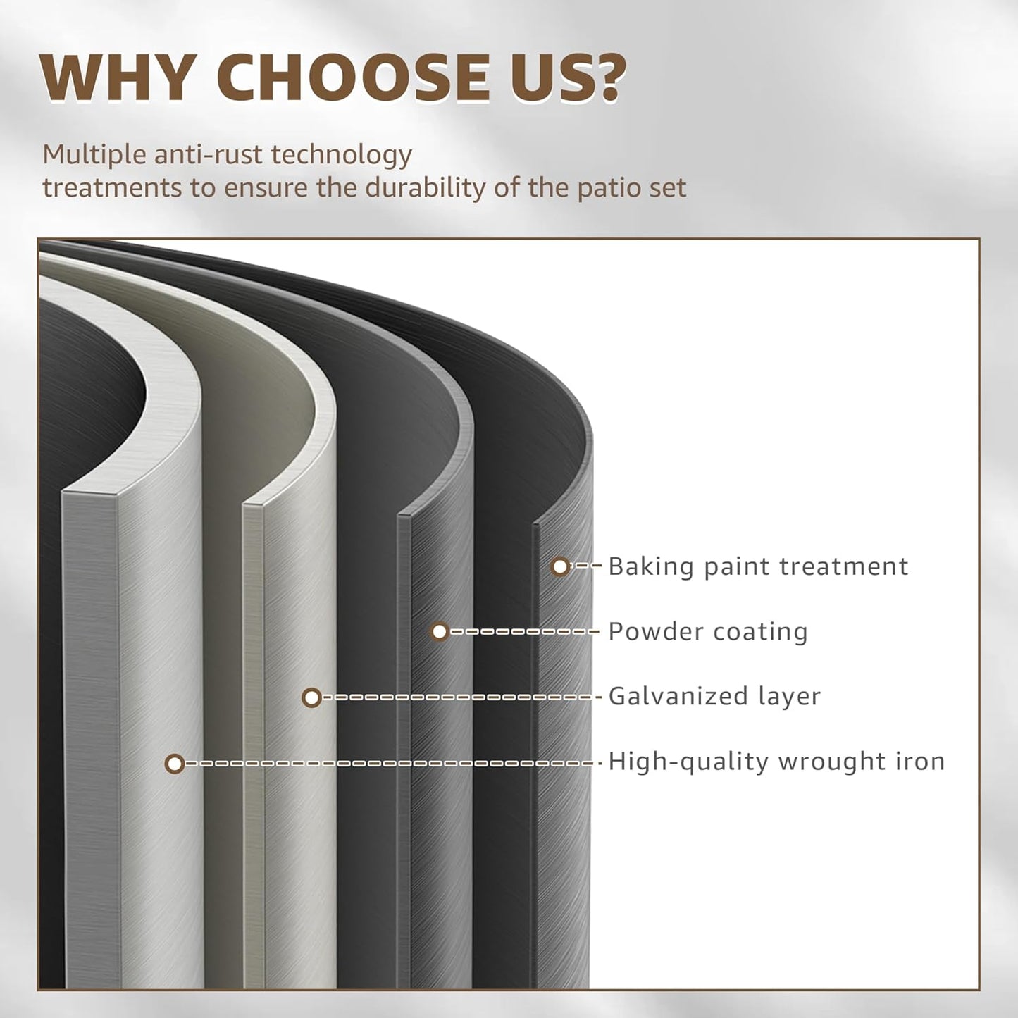 NATURAL EXPRESSIONS Outdoor Bistro Set, 3 Piece Swivel Glider Rocking Chairs Patio Conversation Furniture Set with 2 Rockers, 1 Metal Table and 6" Thick Cushions for Backyard, Porch, Balcony, 350lbs.