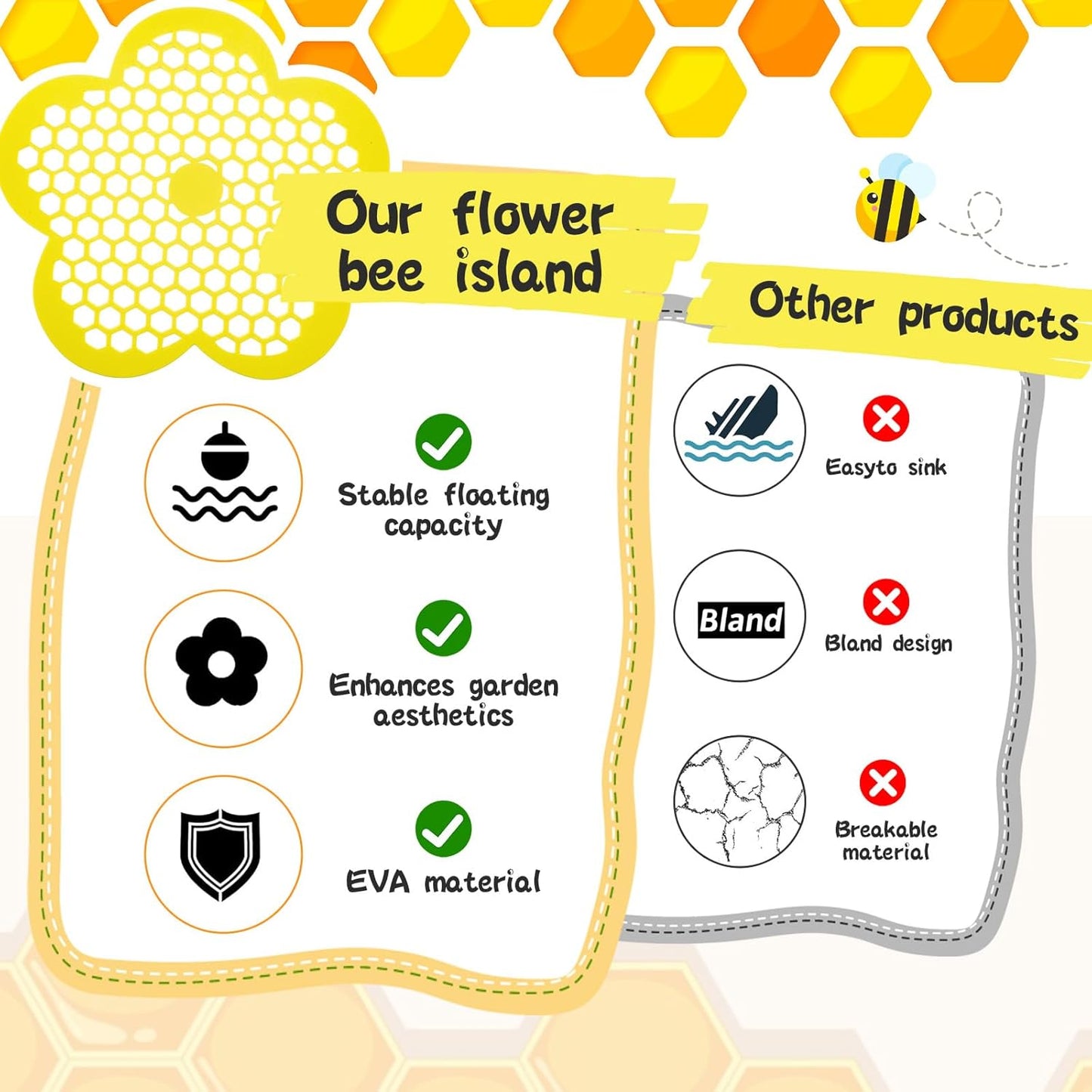 4 Pack Floating Bee Island, 7.7in Flower Floating Bee Watering Station Bees Feeding Bath Feeders for Garden Butterfly Outdoor Decor