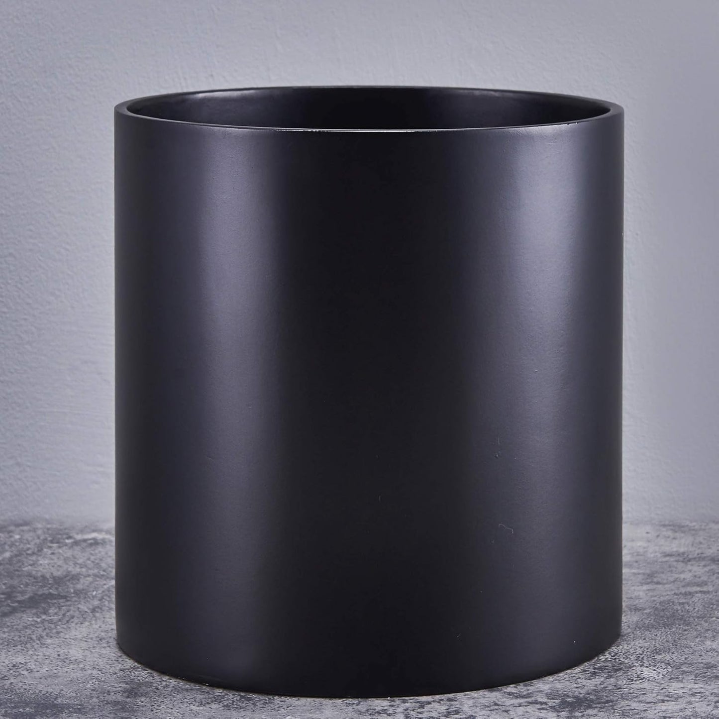 FaithLand Plant Pot 10 inch - Perfectly Fits Mid-Century Modern Plant Stand - Drainage Plug and Drainage Mesh Screen - Matte Black Planter