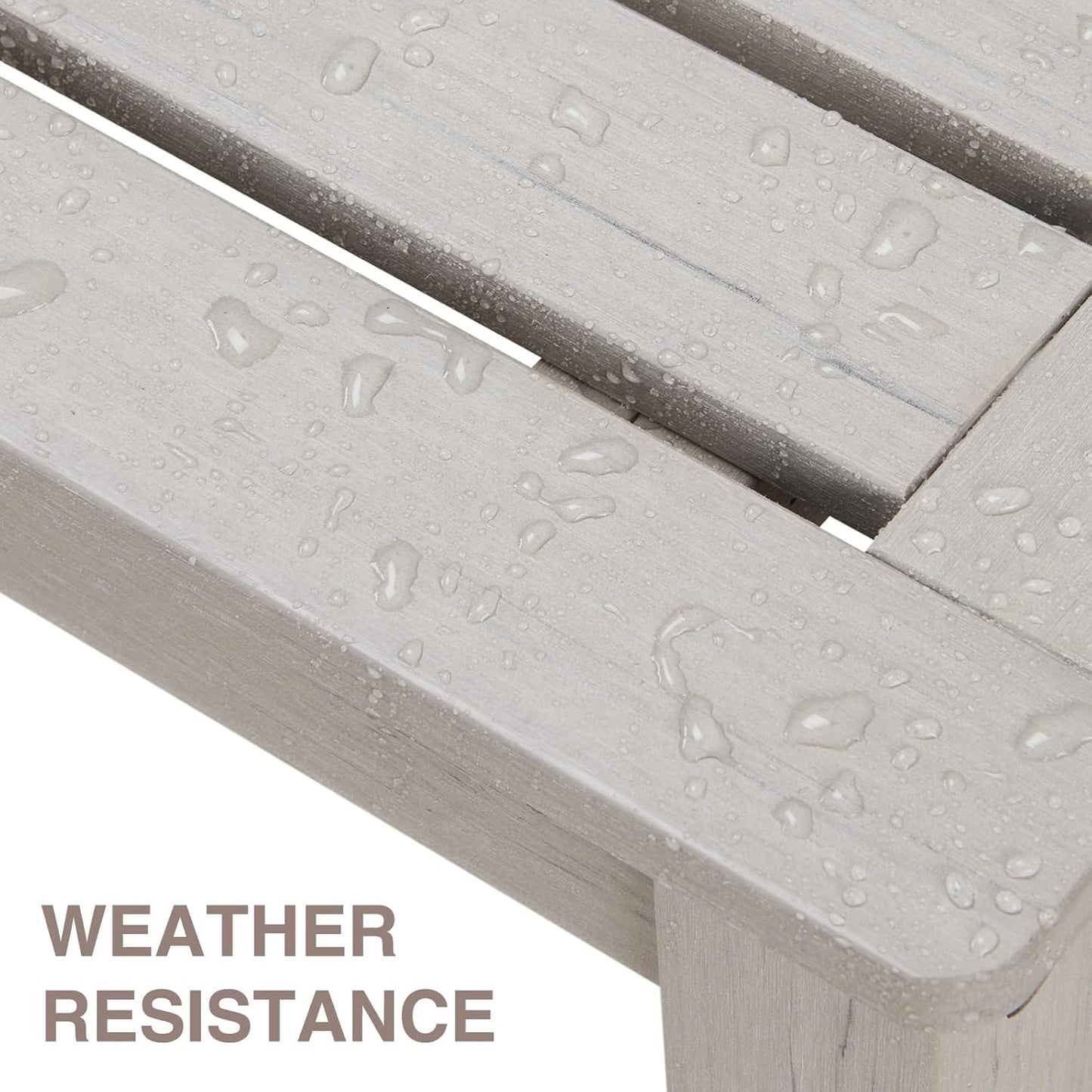 Psilvam Outdoor Bench, Two Person Poly Lumber Porch Bench, Weatherproof Garden Bench That Never Rot and Fade, All-Weather Patio Bench Suit for Garden, Porch, and Park (Grey)