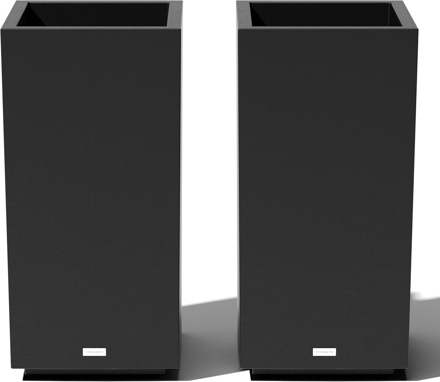 Veradek Block Series Pedestal Planter - Tall Planter for Indoor or Outdoor Front Porch | All-Weather Use with Removable Insert Bucket | Modern Décor for Flowers, Tall Trees, Faux Plants