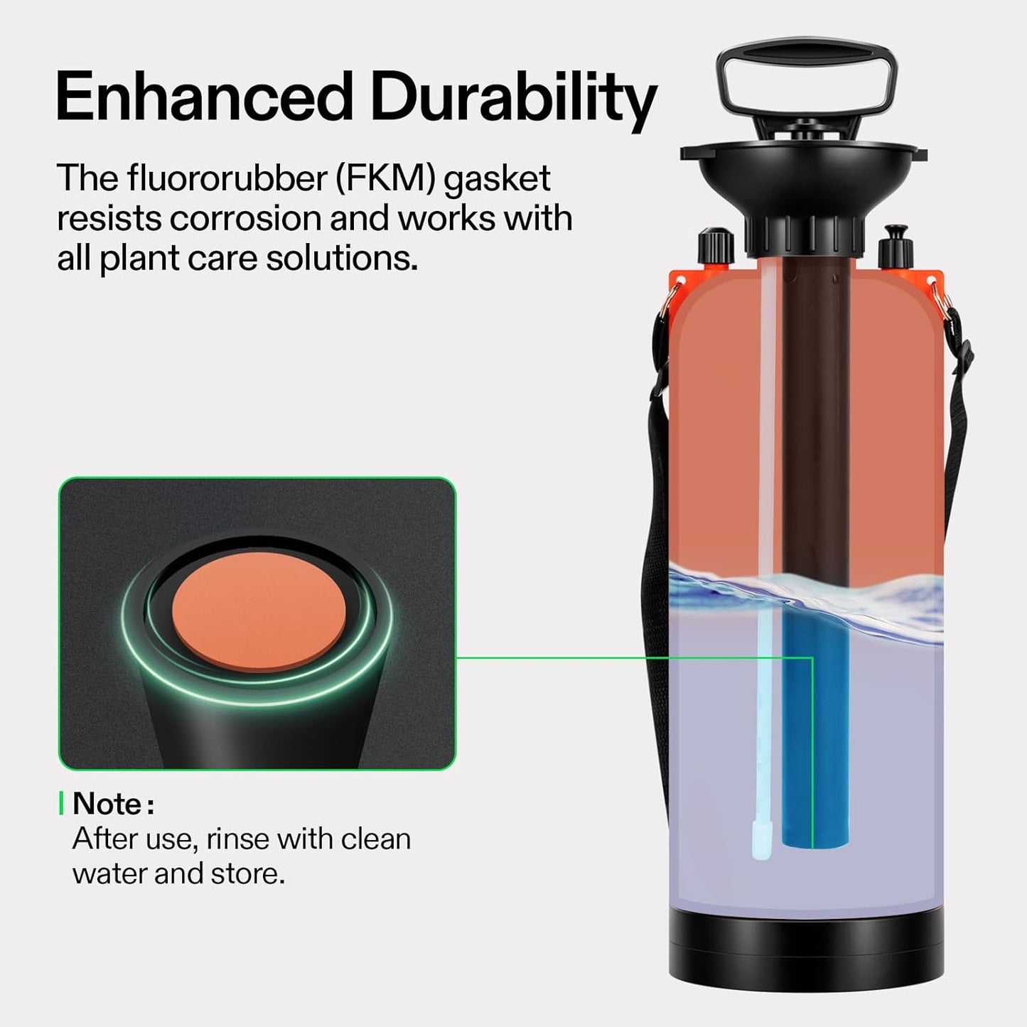 VIVOSUN 2.64-Gallon Pump Pressure Sprayer, Pressurized Lawn & Garden Water Spray Bottle with Adjustable Shoulder Strap, for Plants Spraying, Garden Watering and Household Cleaning