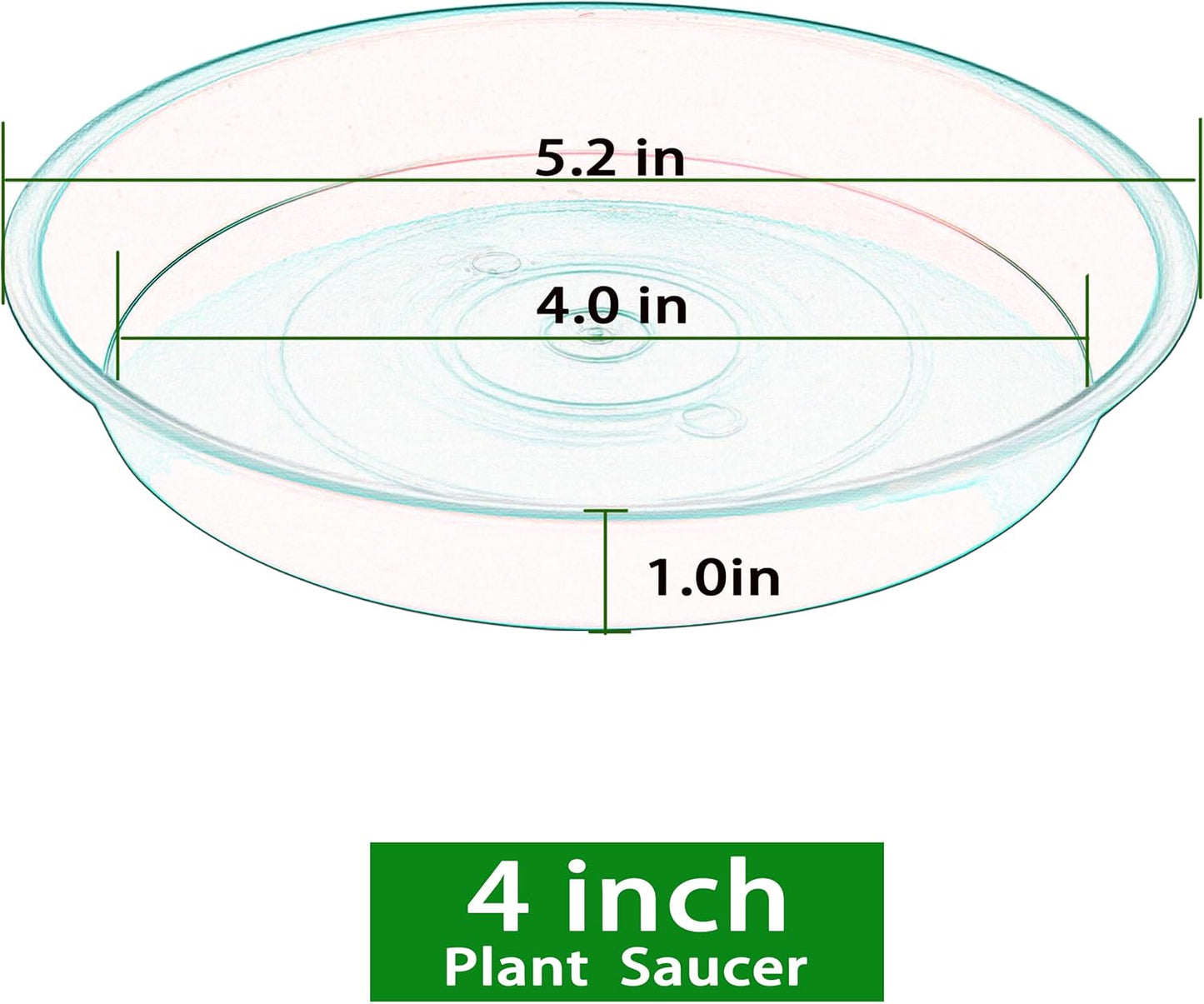 6 Pack Plant Saucer 4 5 inch (4 inch Base), Heavy Sturdy Plant Drainage Tray for Indoors (5", Creamy White)