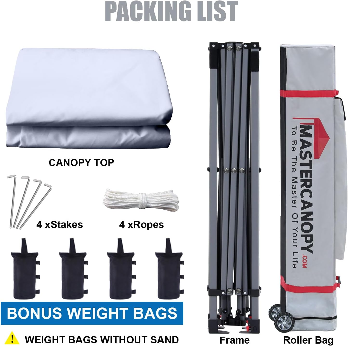 MASTERCANOPY Heavy Duty Pop-up Canopy Tent with Sidewalls (8x8,White)