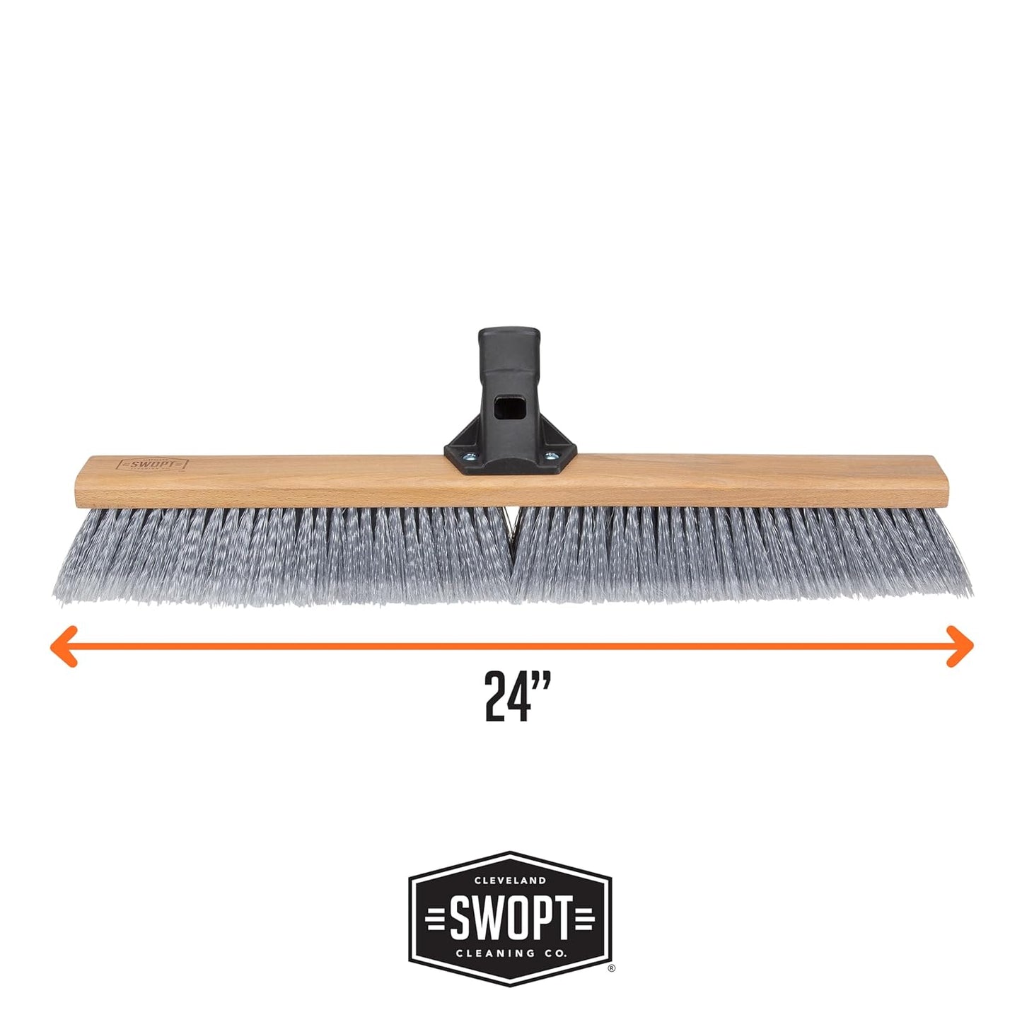 SWOPT 24” Premium Multi-Surface Push Broom Head — Indoor and Outdoor Push Broom — Cleaning Head Interchangeable with All SWOPT Cleaning Products for More Efficient Cleaning and Storage