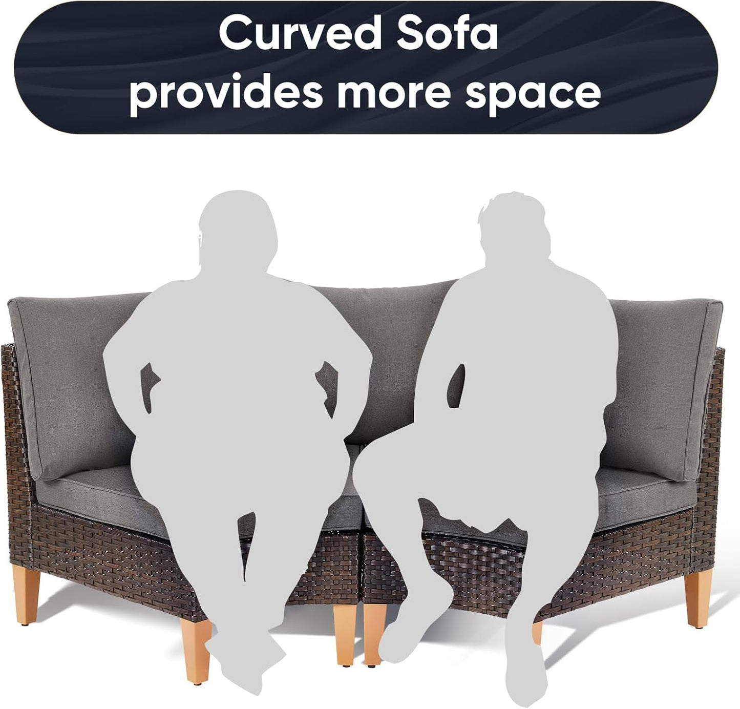 HUMMUH Patio Furniture Set,Outdoor Sectional Couches Swivel Patio Chairs and Ottomans,All Weather PE Wicker 12 Pieces Patio Conversation Sets for Garden Porch Backyard