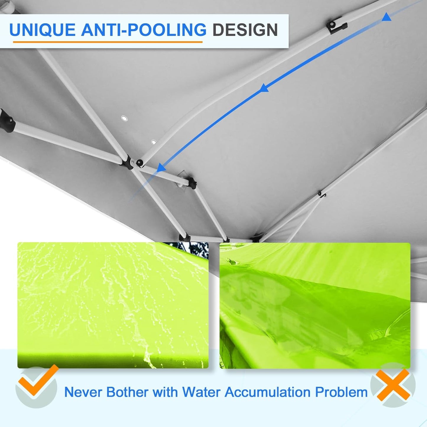 EAGLE PEAK Pop Up Canopy Tent with Wheeled Carry Bag, 8 Stakes, 4 Ropes, 4 Weight Bags, Easy Set Up Tent Canopy, 12x12 ft, 144sqft of Shade, Neon Green