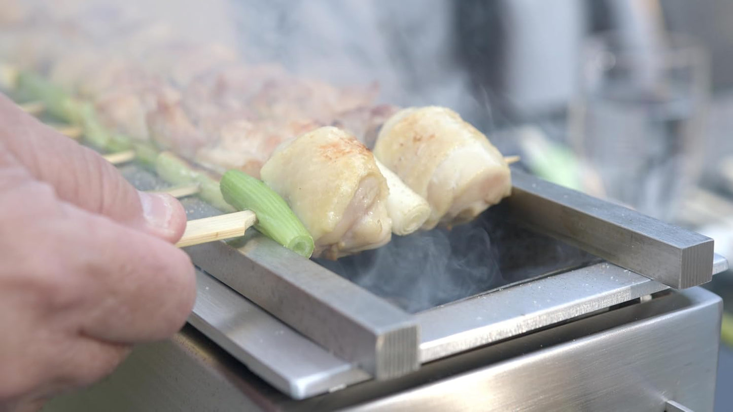 GR610S – 24" Tabletop Yakitori Grill – Japanese Style Charcoal Robata BBQ – Binchotan Grill for Authentic Japanese Grilling – Made from Durable Stainless Steel