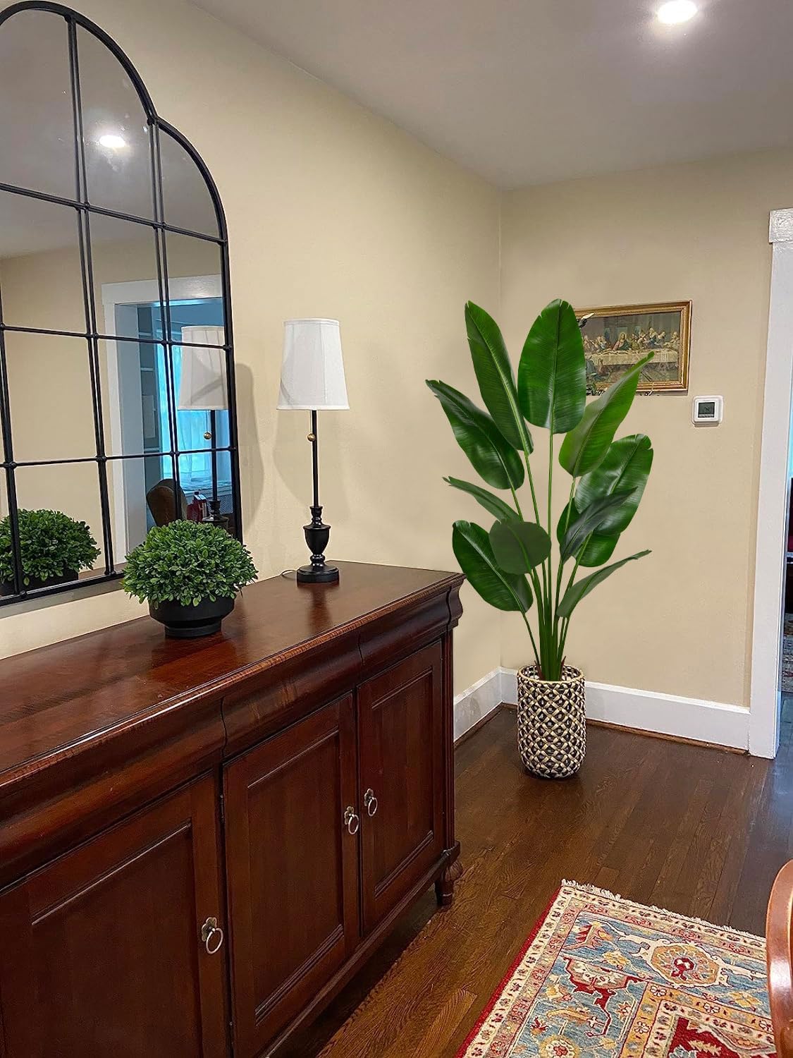 Aveyas 6ft Artificial Bird of Paradise Tree for Home Decor, 6 Feet Faux Floor Plant Fake Silk Banana Leaf Tropical Trees with Pot for Indoor Outdoor House Living Room (6 ft Tall)