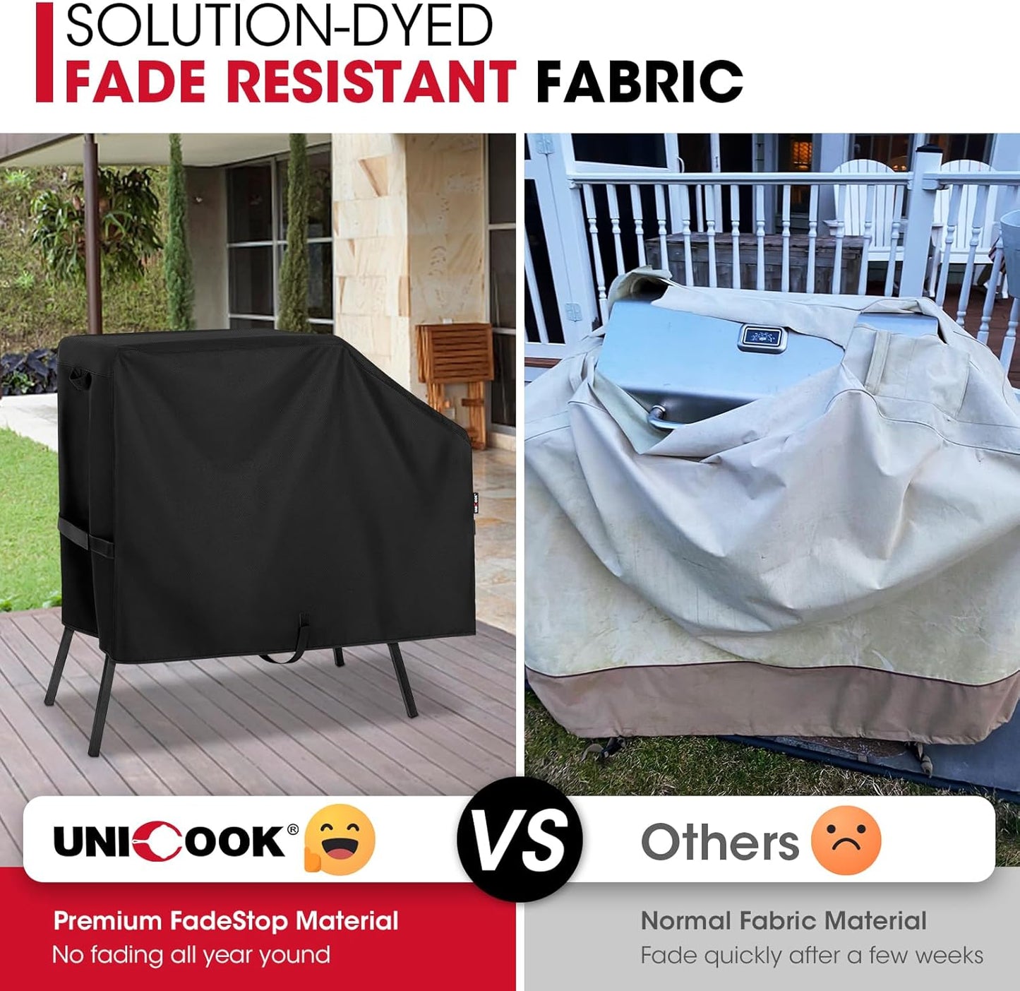 Unicook Griddle Cover for Blackstone 22 Inch and 17 Inch Griddle with Hood and Stand, Heavy Duty Waterproof Outdoor BBQ Grill Cover with Sealed Seam, Black