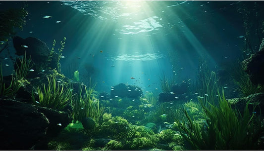 Underwater Fish Tank Background Under The Sea Aquarium Background Ocean Floor Aquatic Plants Fish Tank Backgrounds Deep Sea Sunray Tropical Aquarium Fish Reptile Tank Backgrounds 60x24in