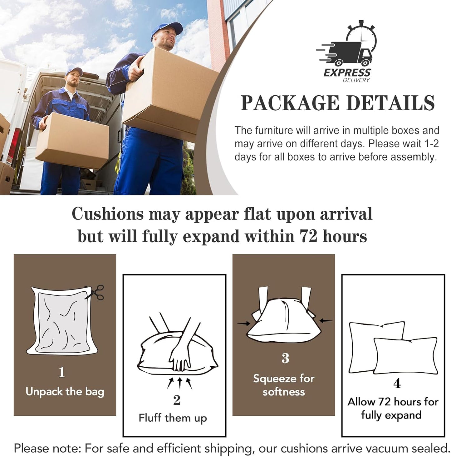 EAGLE PEAK Natural Wood Outdoor Patio Furniture, Cedar Furniture, Conversation Set, Outdoor Seating for Deck Patio Porch, Sofa, 2 Ottomans & Coffee Table, 4 Pieces, Brown/Red