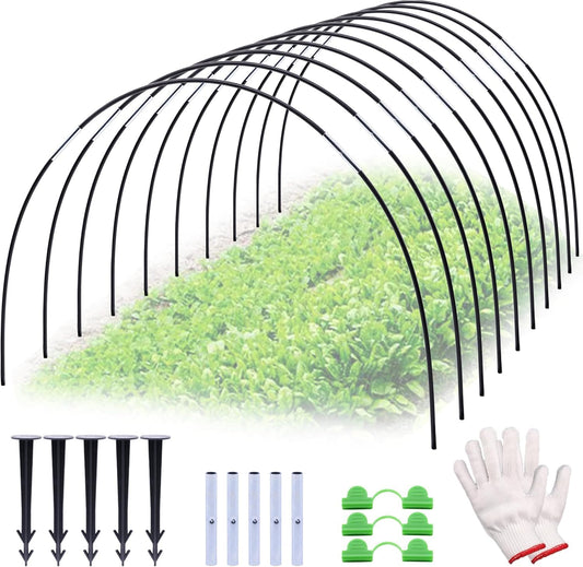 Greenhouse Hoops，30PCS Greenhouse Hoops Grow Tunnel，6mm Plastic Wrapped Greenhouse Arches，DIY Greenhouse Hoops for Raised Beds.