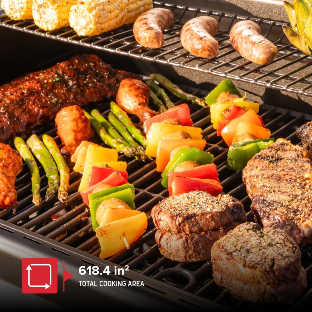 Nexgrill 5-Burner Gas Grill with Side Burner, 67,000 BTUs, 618 SQ. In. Cooking Area, Propane BBQ Grill with Stainless Steel Panel for Outdoor Cooking, Patios, and More - 720-1142