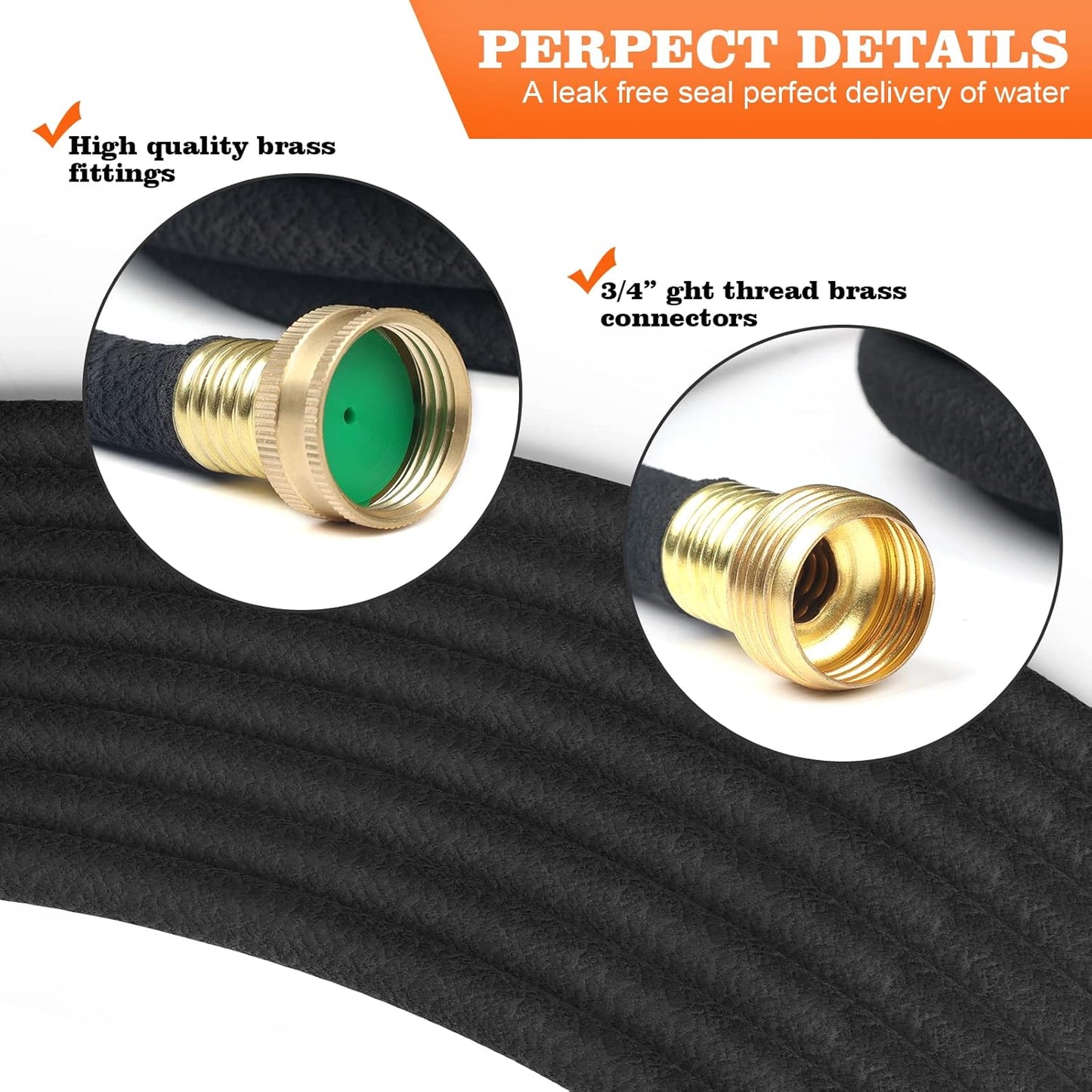 Soaker Hose 25 FT for Garden 1/2" Diameter Irrigation Hose Save 70% of Water Solid Brass Interface Eminently Suitable for Lawn and Garden Beds Cover