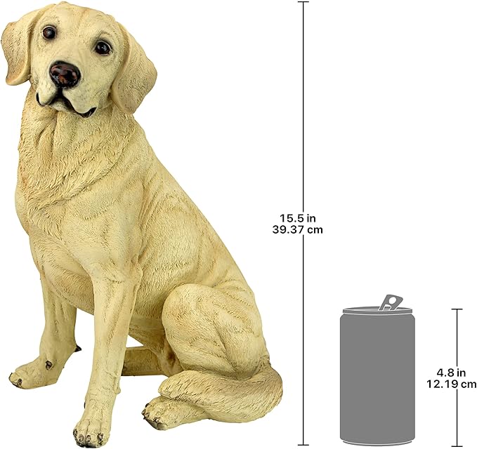 Design Toscano Golden Labrador Retriever Dog Garden Statue, 15 Inch, Full Color