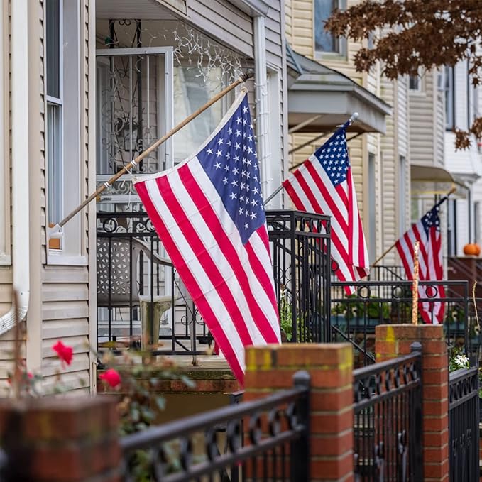 AZCOVER American Flag 3x5 FT Us Flag for Outside Heavy Duty Nylon American Flags for Outdoor with Embroidered Stars Sewn Stipes and Brass Grommets United States Flag