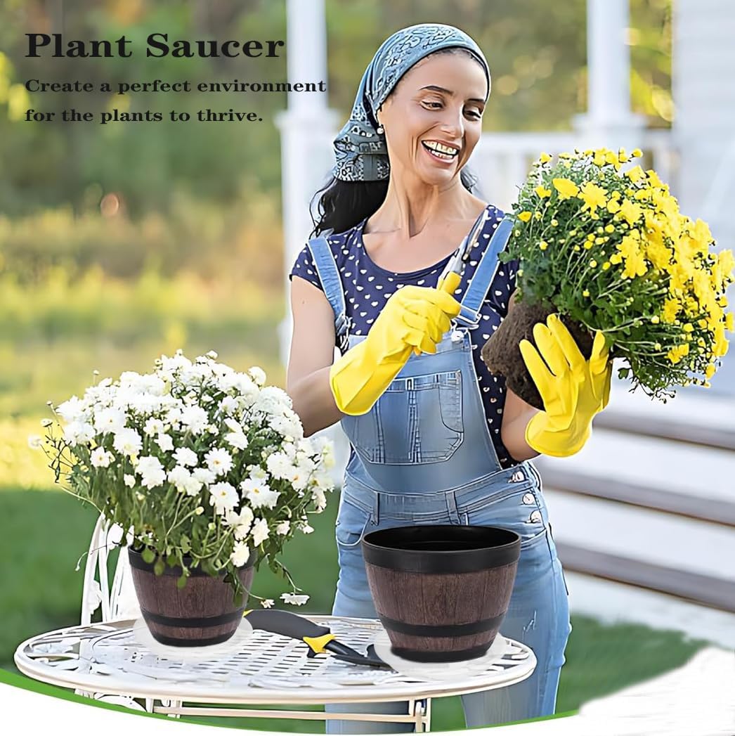 6 Pack Clear Plant Saucer 10 inch, Heavy Duty Plastic Clear Plant Saucers 10 inch, Durable Plant Tray for Pots, Flower Saucers for Indoors, Plant Pot Saucers, Trays for Planter 8"/9"/10"