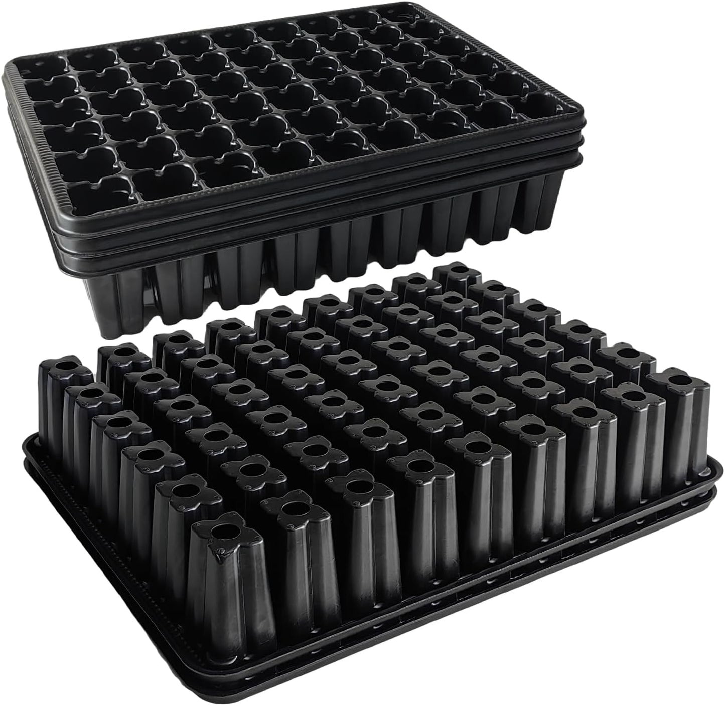 54 Cell Seed Starter Trays, 2.8" Deep Plug Tray Seedling for 1015 Nursery Tray, Super Thick Reusable Trays for Easy Transplantation (11.14inch ×14.6 inch, 5-Pack)