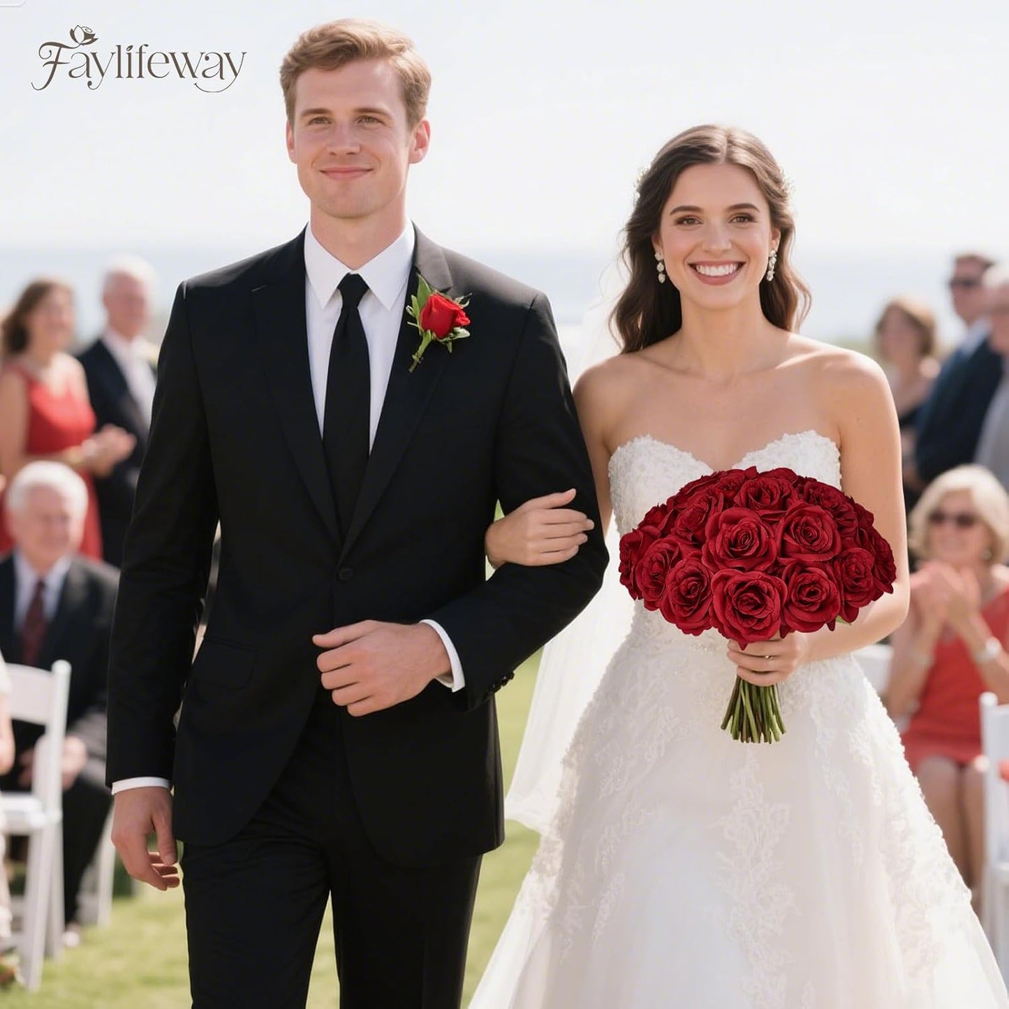 20PCS Artificial Dark Red Roses, 3.9'' Silk Flower Head Fake Red Rose with Long Stems, Realistic Faux Roses Bouquet for Mother's Day DIY Wedding Home Party Office Decoration