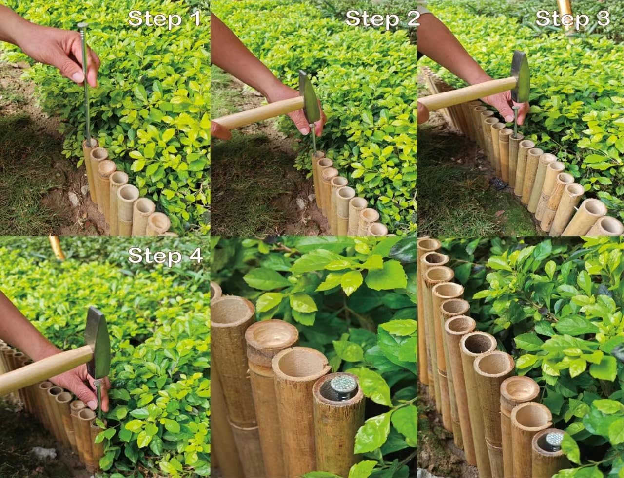 Bamboo Short Fence Outdoor Landscape Edging Flexible Decorative Border 7.8'' H x 47'' L