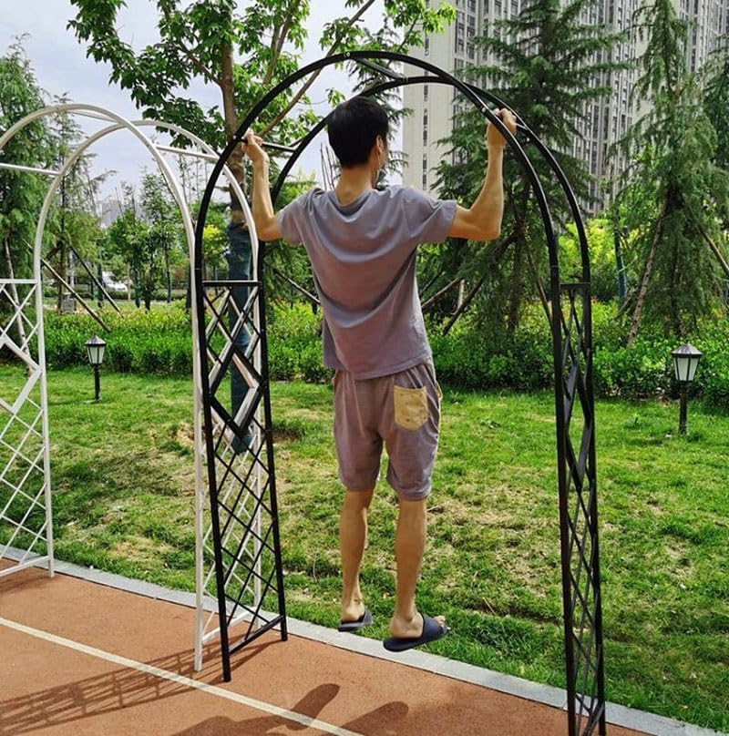 Heavy Duty Steel Garden Arbor & Trellis Arch for Grape Vines Climbing Plants Pergola Outdoor Theme Decoration Archway 180cm 260cm 340cm 140cm (Color : Black, Size : 71" W x 91" H)