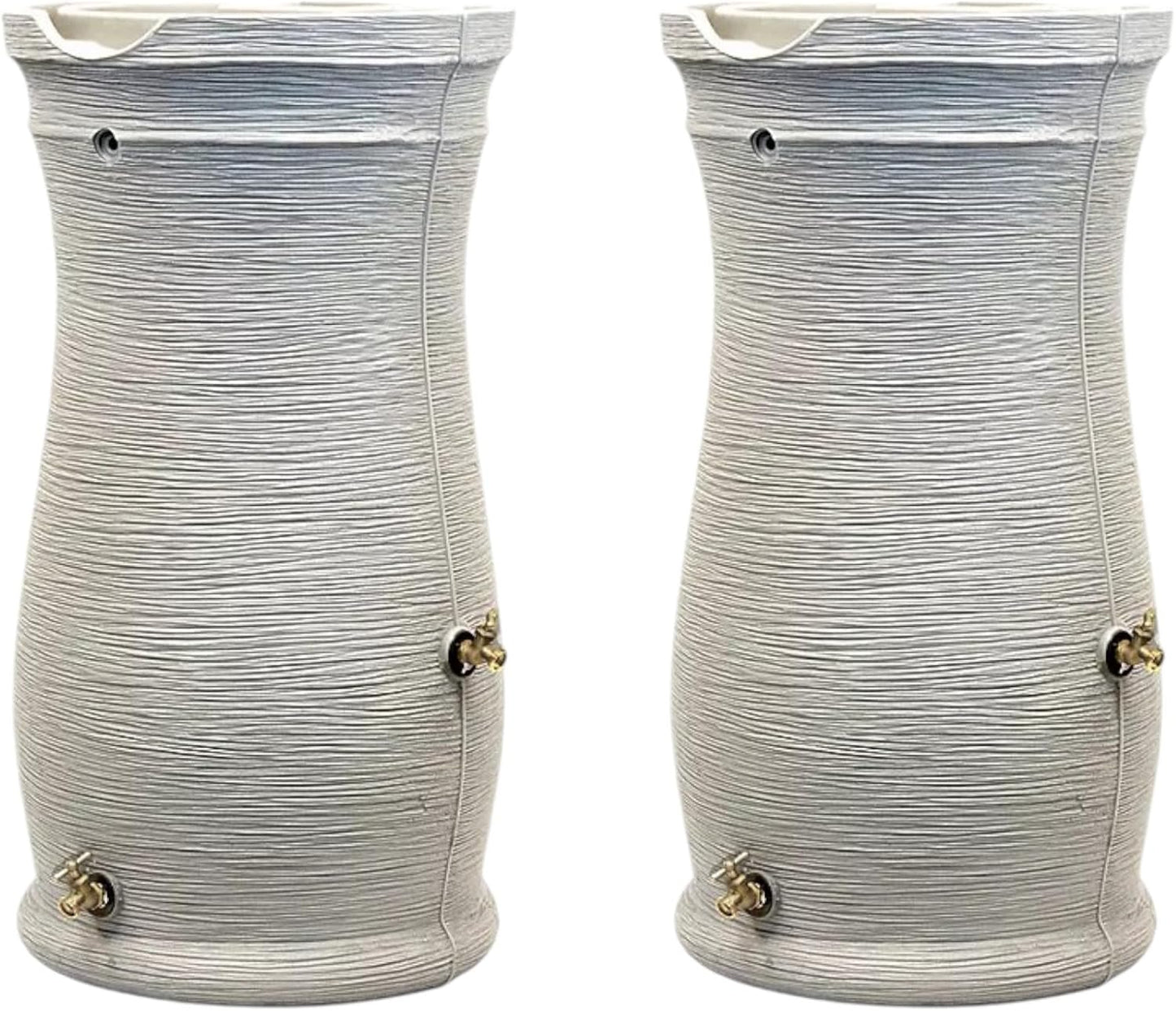 Impressions Corsican Rain Barrel, 50 Gallon, Decorative Textured Design, Sandstone (2 Pack)