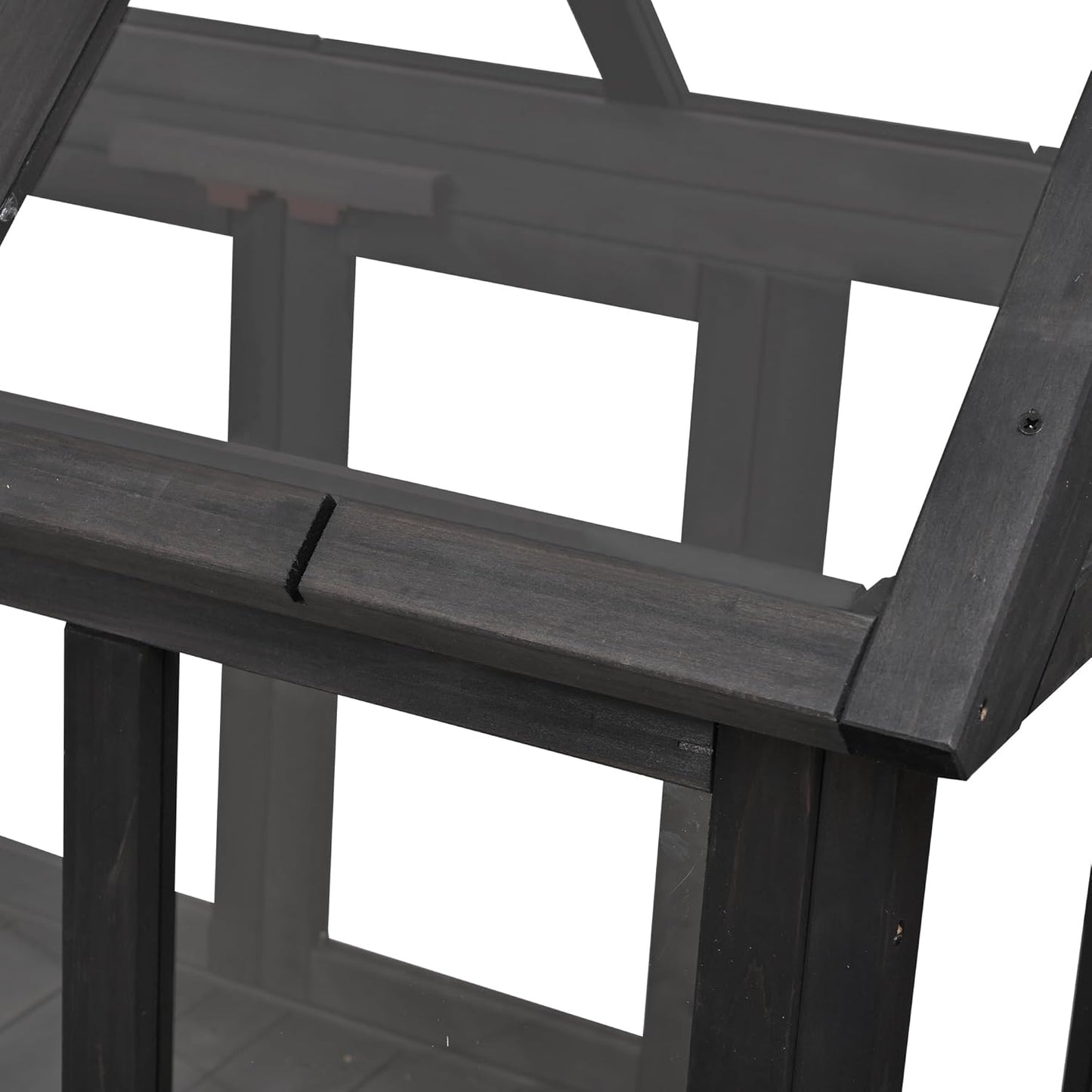 Merax Wood Garden Portable Cold Frame, Flower Plants Shelf with Movable Wheels, Mini Greenhouse with Openable Roof and Storage Box, Black