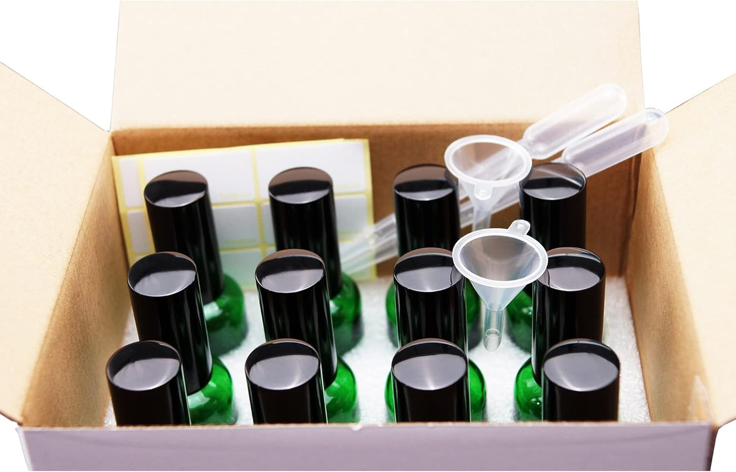 YIZHAO Black Glass Spray Bottles 1oz, with Small Fine Mist Spray, Metal Cap, Refillable for Essential Oil,Travel,Cleaning,Perfume,Aromatherapy,Makeup – 12 Pcs