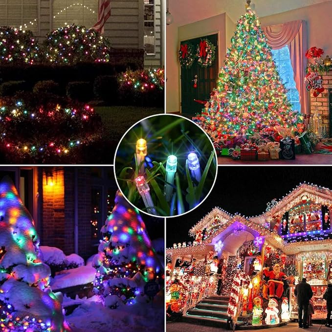 Multicolor 75 Ft 200 LED String Lights - Connectable, 8 Modes, Timer, Waterproof Fairy Twinkle Lights for Christmas Party, Garden, Patio, Home, Holiday, Xmas Tree Decorations