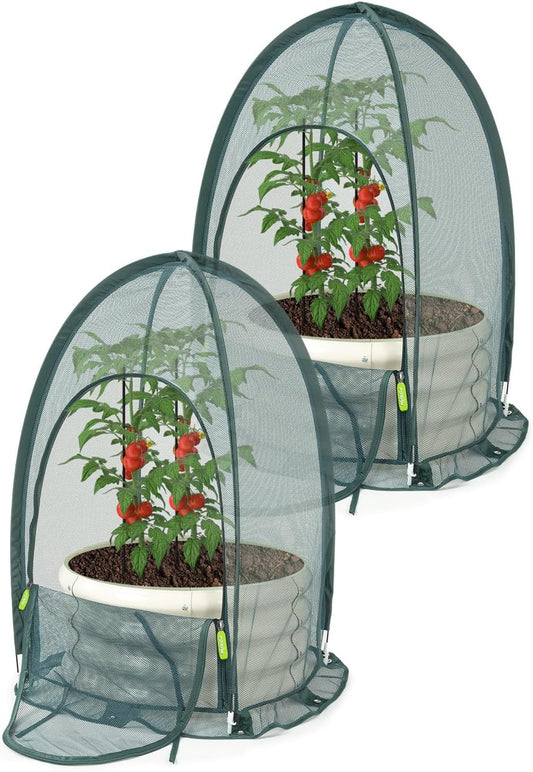 Pop up Gardening Net Cover,29.5x29.5x39.4 inches Pack of 2,Pest Guard Cover for Vegetables Fruits Durable Plant Gardening Net, Pop-Up Chicken Pen for Small Animals Outdoor Run and Pet Enclosure