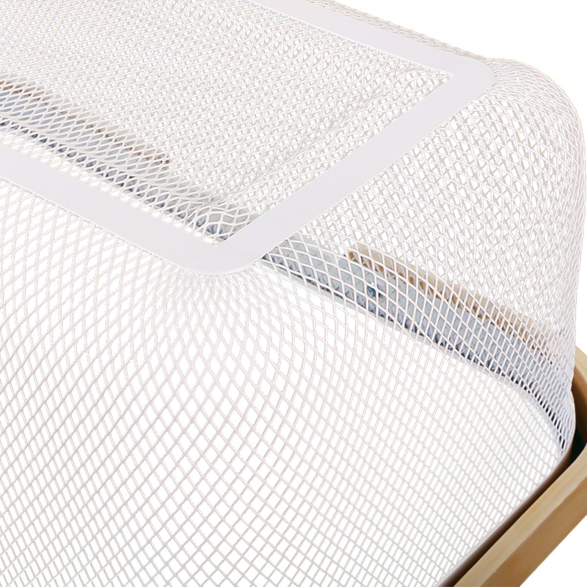 Wire Mesh Storage Organizer Basket Portable Garden Harvest Basket Fruit Basket Bin with Wood Handle Ideal for Kitchen Picnic Pantry Cabinets Storage Home Decor (Cold Gray)