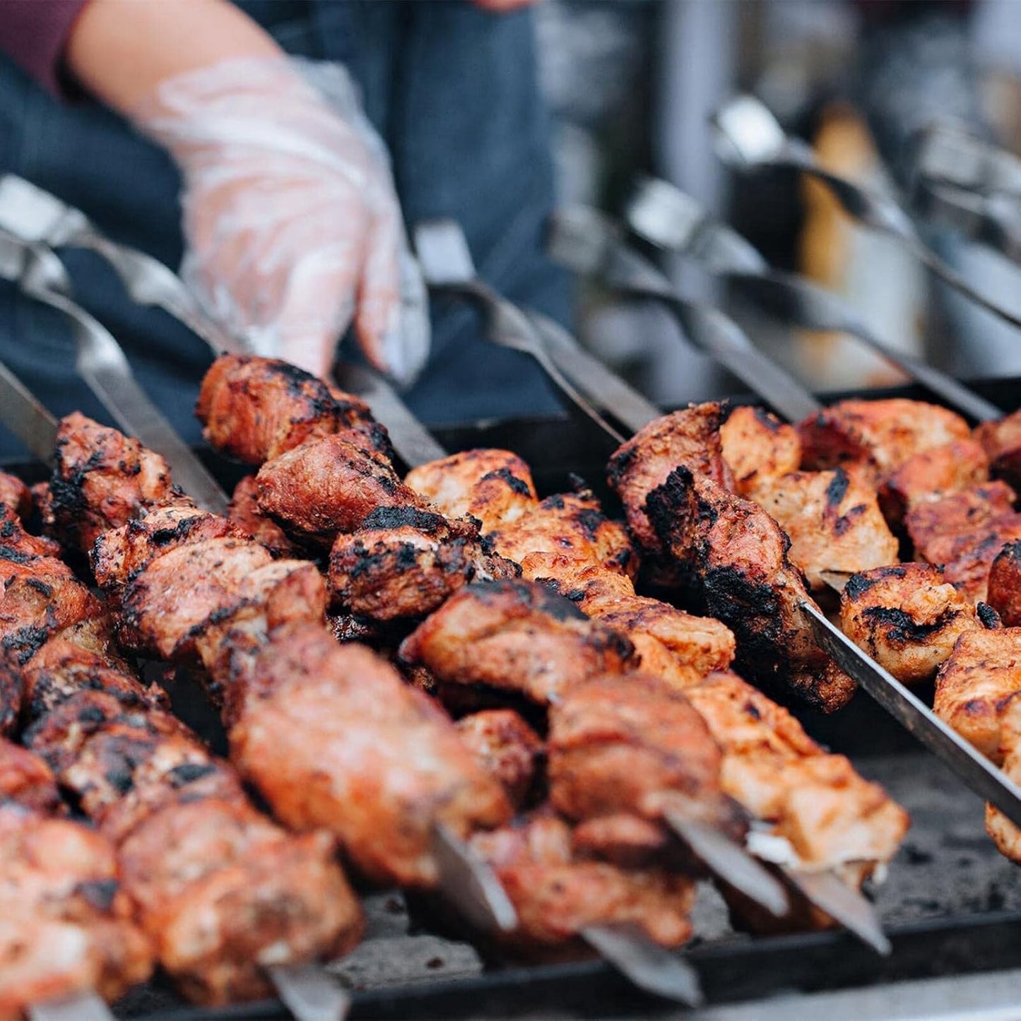 Large Metal Skewers For Grilling Shish Kebab Sticks 22 inch Skewers For Kabobs Flat Barbecue Skewer Stainless Steel Grill Stick for Meat, Chicken, Shrimp, Fruit, Vegetables(12PCS)