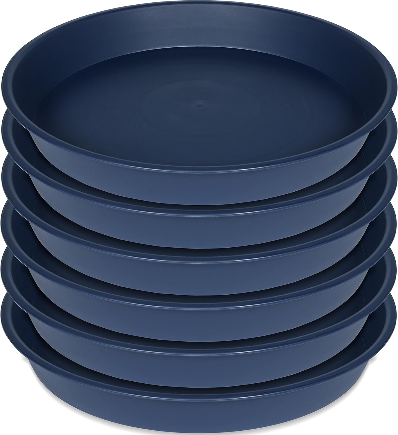 6 Pack Plastic Plant Saucer Planter Water Drip Tray, 4 5 6 7 8 9 10 11 12 inch, Heavy Sturdy Tray for Indoors Outdoor Plants, Flower Pot Saucers for Pots Base (4", Blue)