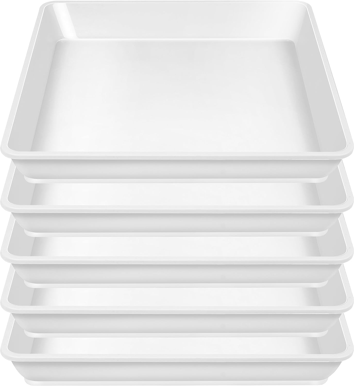 Square Plant Saucer 10 Inch, 5 Pack Plastic Plant Water Dray Tray Plants, Pot Saucers for Plants Square Planters for Indoors and Outdoors Plants，Saucer for Plant Pots.