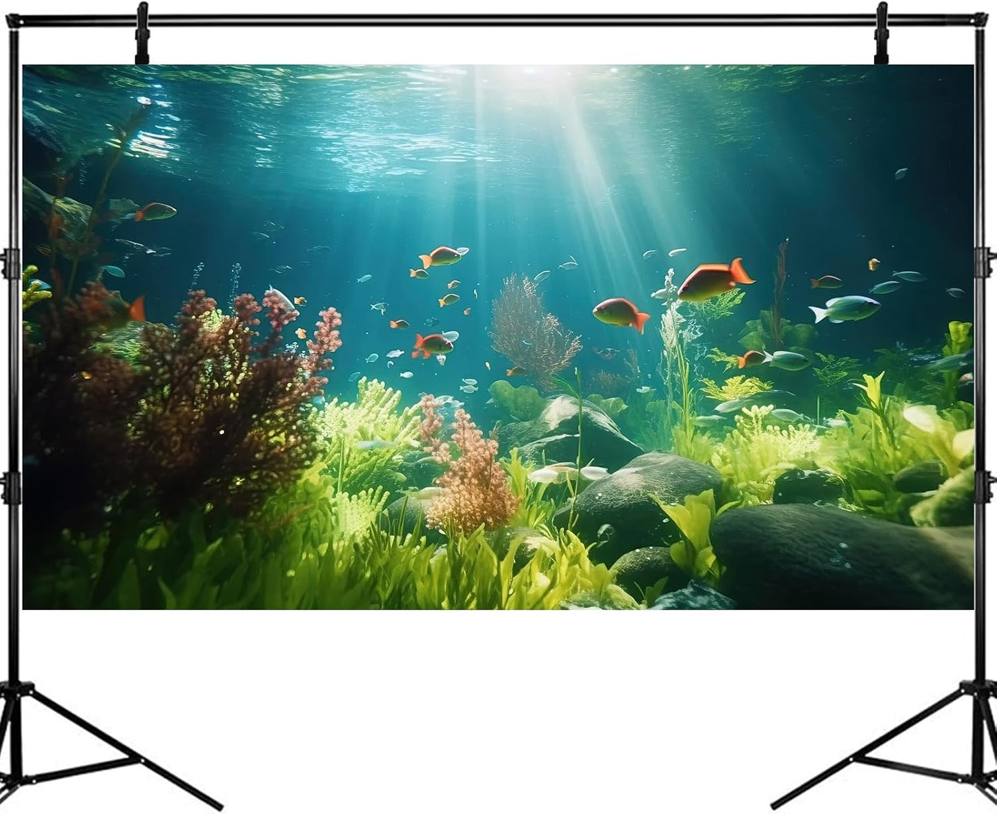Fish Tank Background Underwater Aquarium Background Under The Sea Aquatic Plants Fish Tank Backgrounds Ocean Floor Rock Terrarium Wallpaper Tropical Fish Aquarium Reptile Tank Backgrounds 72x18in